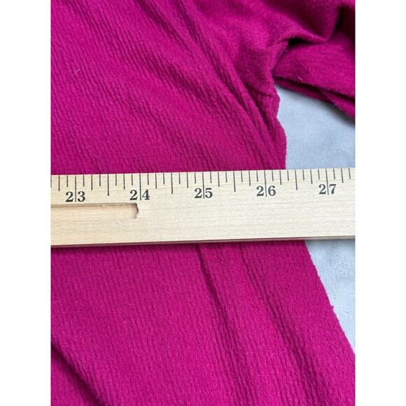 Catherines Top Womens 2X 22/24W Pink Textured Knit Round Neck 3/4 Sleeve Stretch - Picture 9 of 11